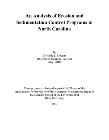 Más sobre Análisis de Programas de Control de Erosión y Sedimentación en Carolina del Norte