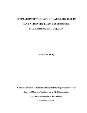 Más sobre Estimación de la Tasa de Ascenso Capilar en Arena y Limo Arenoso Basada en la Columna de Suelo Unidimensional.