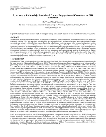 Más sobre Estudio Experimental sobre la Propagación y Coalescencia de Fracturas Inducidas por Inyección para la Estimulación de EGS