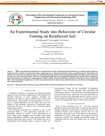 Más sobre Estudio Experimental sobre el Comportamiento de Cimientos Circulares en Suelo Reforzado