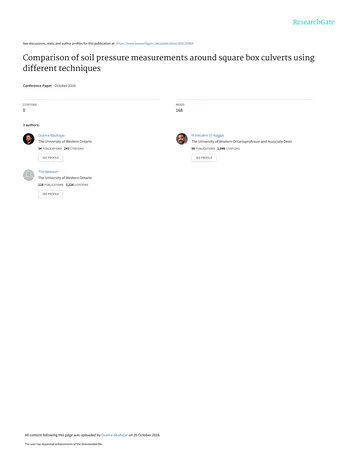 Más sobre Comparación de Mediciones de la Presión del Suelo Alrededor de Alcantarillas Cuadradas Usando Diferentes Técnicas