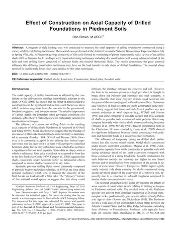 Más sobre Efecto de la Construcción en la Capacidad Axial de Fundaciones Perforadas.
