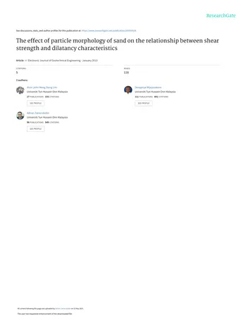 Más sobre El Efecto de la Morfología de las Partículas de Arena en la Relación entre Resistencia al Corte y Dilatancia.