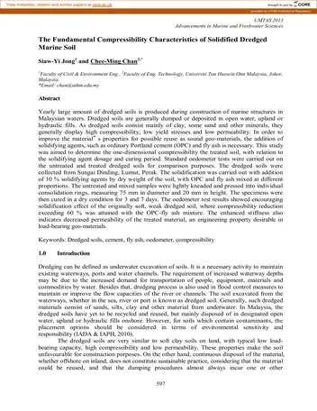 Más sobre Características Fundamentales de Compresibilidad de los Residuos de Dragado Solidificados.
