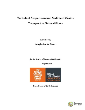 Más sobre Suspensión Turbulenta y Transporte de Granos de Sedimentos en Flujos Naturales.